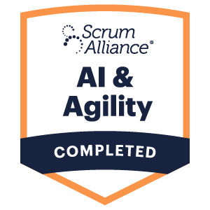 AI & Agility: A Comprehensive Introduction badge, issued by Scrum Alliance